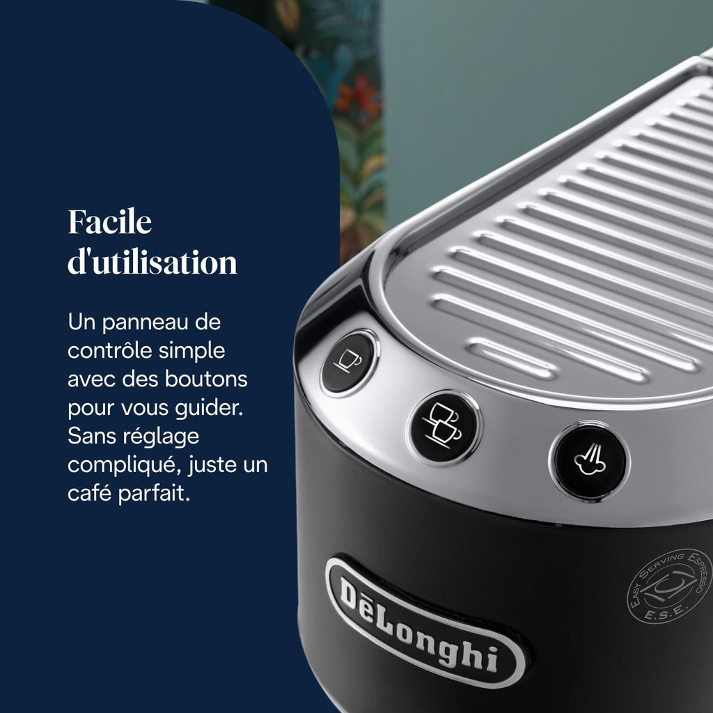 Dedica Style - Perfetto Machine à Expresso Compacte, Noir - Delaria Exclusive