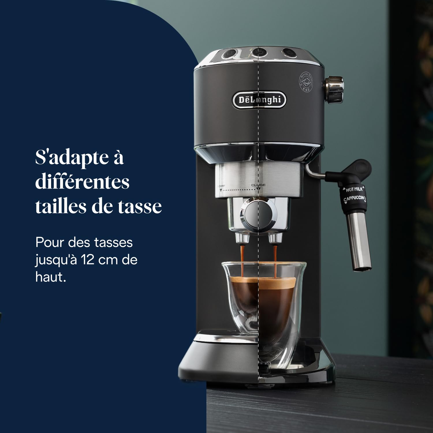 Dedica Style - Perfetto Machine à Expresso Compacte, Noir - Delaria Exclusive