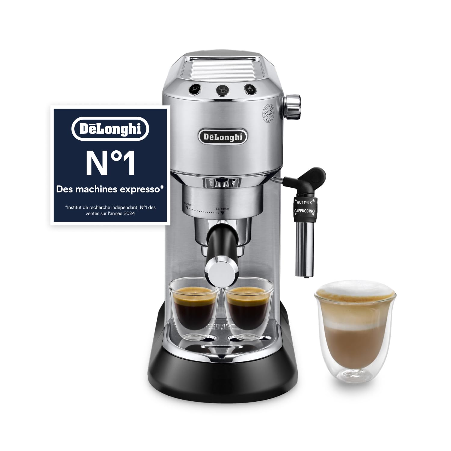 Dedica Style, Machine à Expresso avec Buse à Mousse de Lait Professionnelle, Métal - Delaria Exclusive