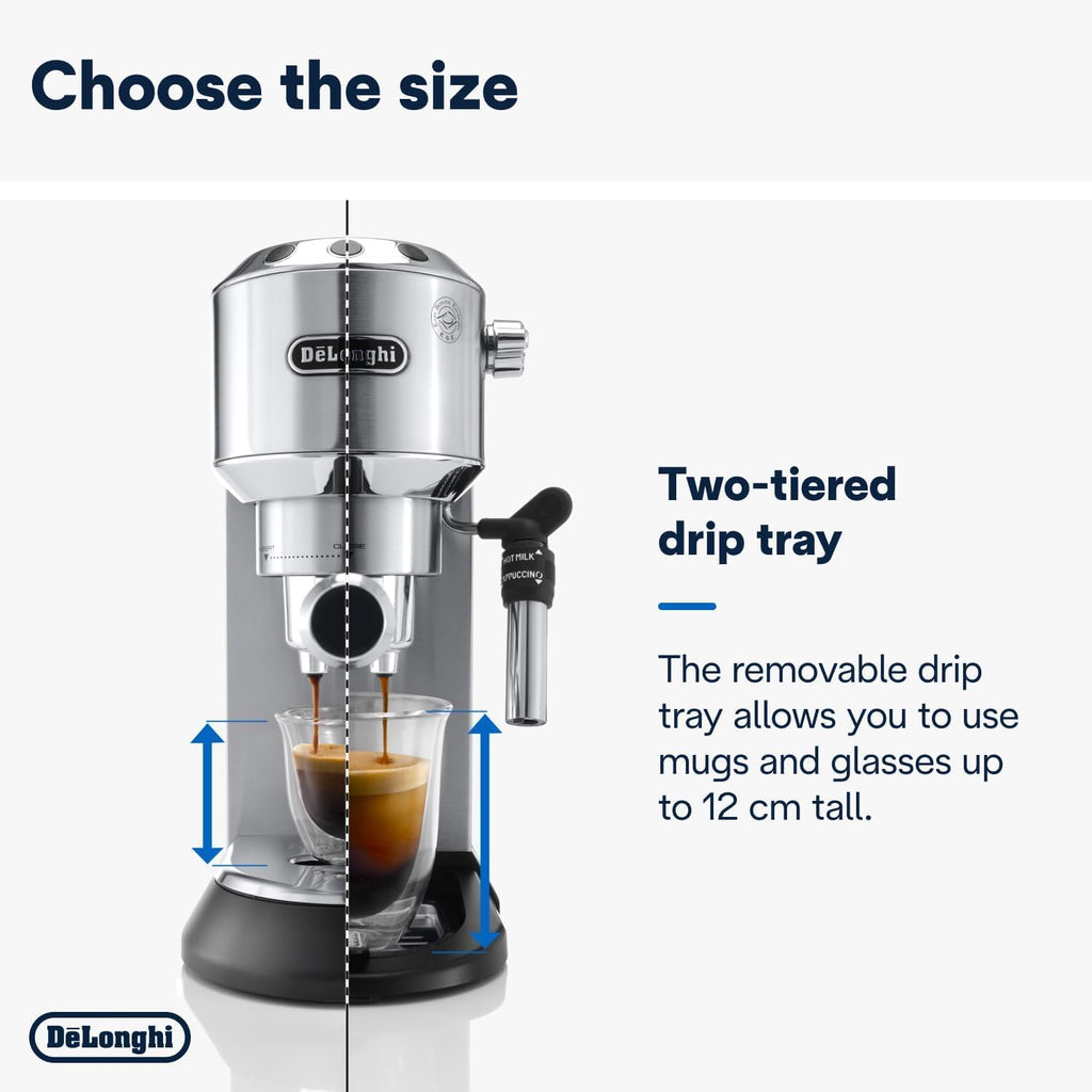 America Dedica Deluxe Machine à expresso automatique, acier inoxydable, 1300 W, 1040 ml, argenté - Delaria Exclusive
