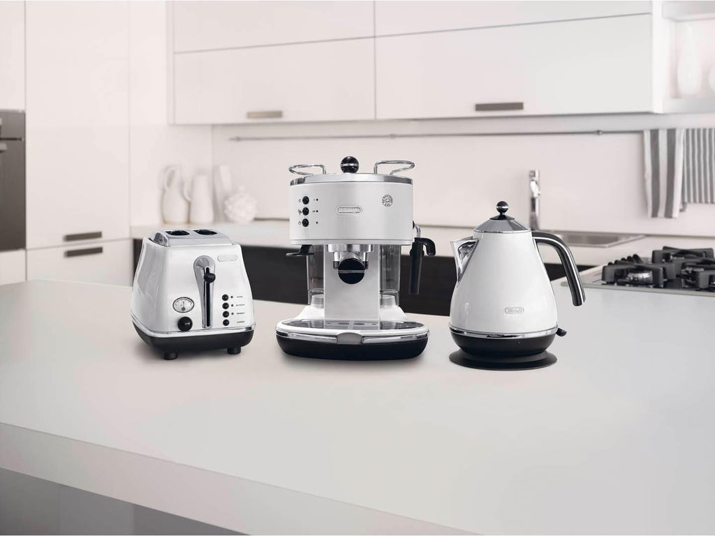 Cafetieres expresso, Noir/Argent/Blanc - Delaria Exclusive