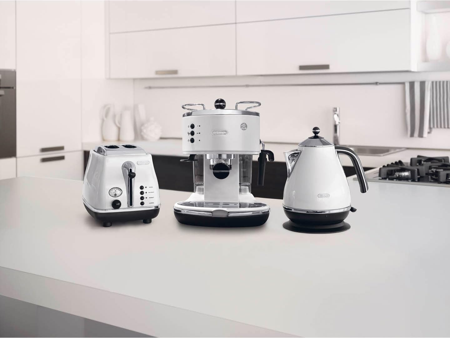 Cafetieres expresso, Noir/Argent/Blanc - Delaria Exclusive