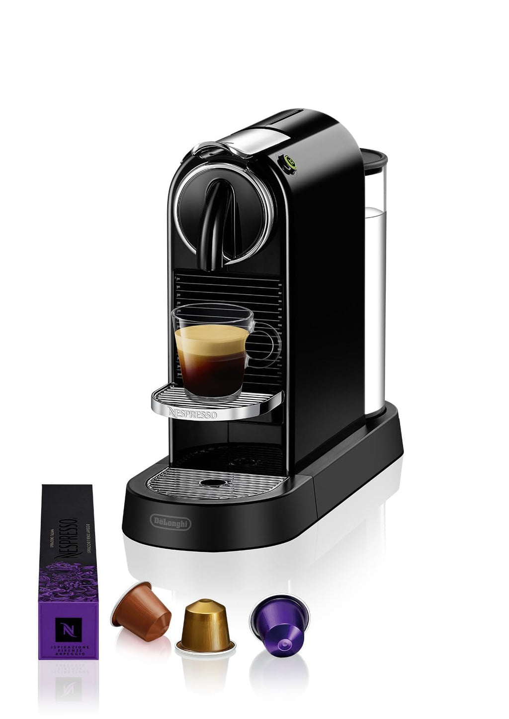 Machine à Café Citiz Noir, 19 Bars + Kit de Bienvenue, Design Moderne, Expresso et Lungo, Arrêt Automatique, Noir - Delaria Exclusive