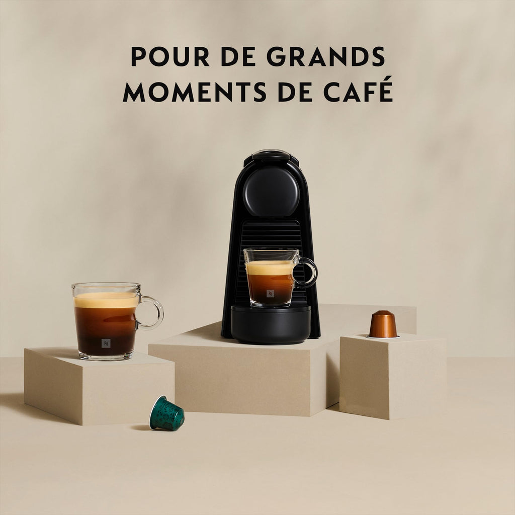 Essenza Mini - Machine à Café à Capsules, Kit de Bienvenue Inclus, Design Compact, Pression 19 Bars, Noir Mat - Delaria Exclusive