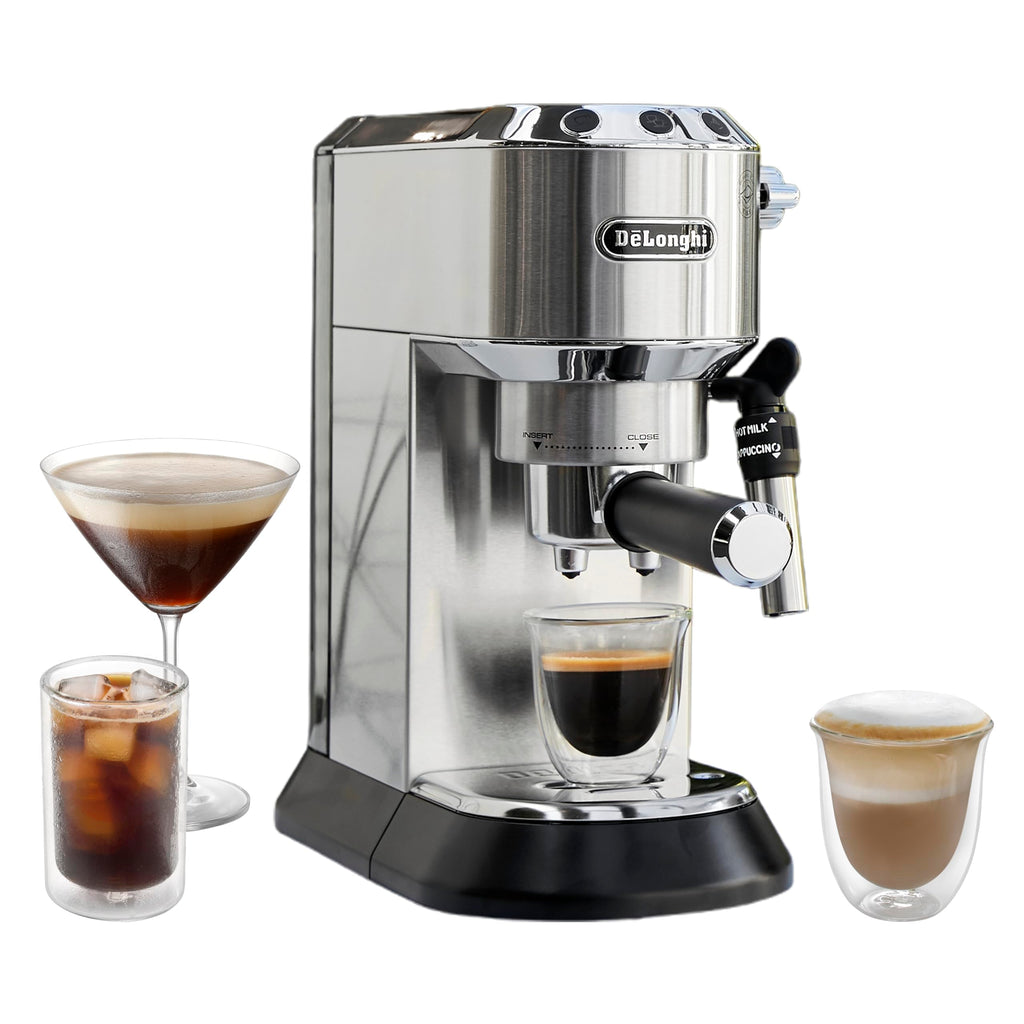 America Dedica Deluxe Machine à expresso automatique, acier inoxydable, 1300 W, 1040 ml, argenté - Delaria Exclusive