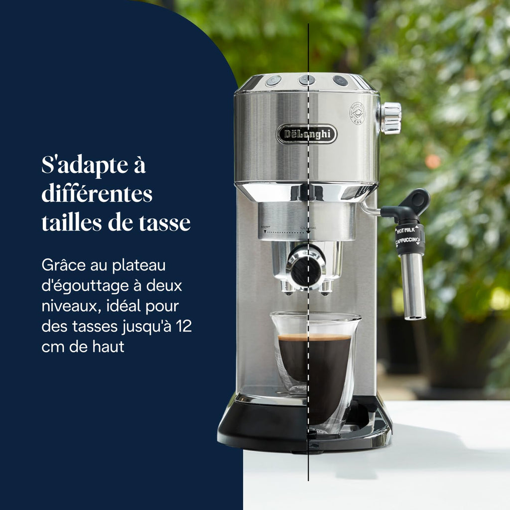 Dedica Style, Machine à Expresso avec Buse à Mousse de Lait Professionnelle, Métal - Delaria Exclusive