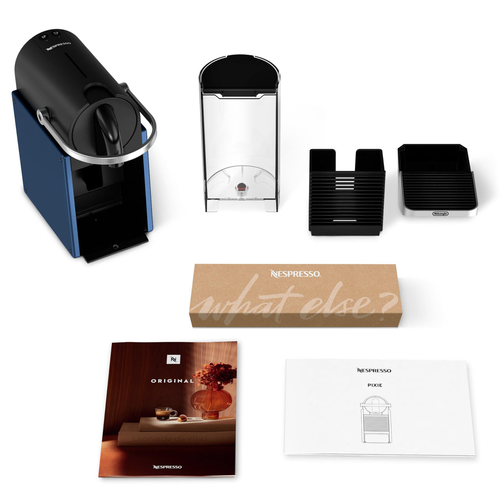 Machine à Café Pixie Bleu, 19 Bars + Kit de Bienvenue, Design Compact, Expresso et Lungo, Arrêt Automatique, Bleu - Delaria Exclusive