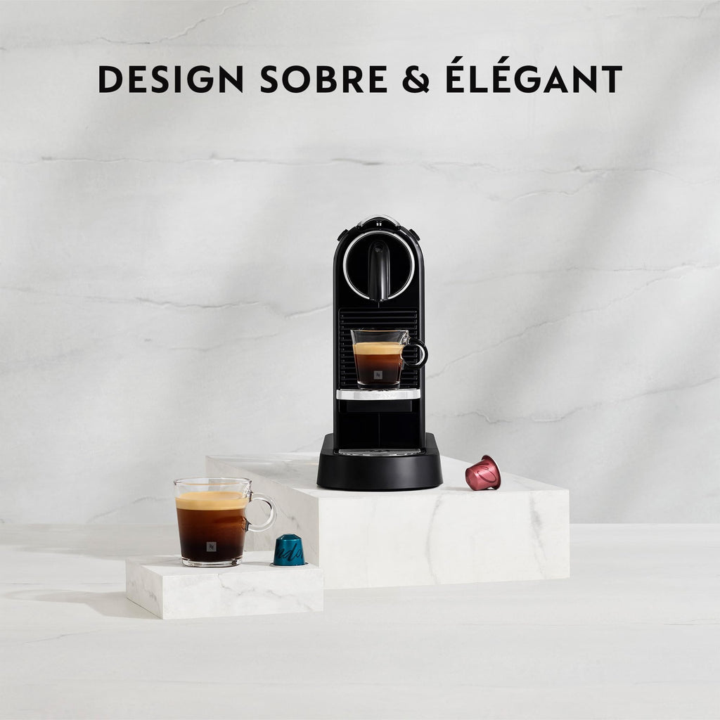 Machine à Café Citiz Noir, 19 Bars + Kit de Bienvenue, Design Moderne, Expresso et Lungo, Arrêt Automatique, Noir - Delaria Exclusive