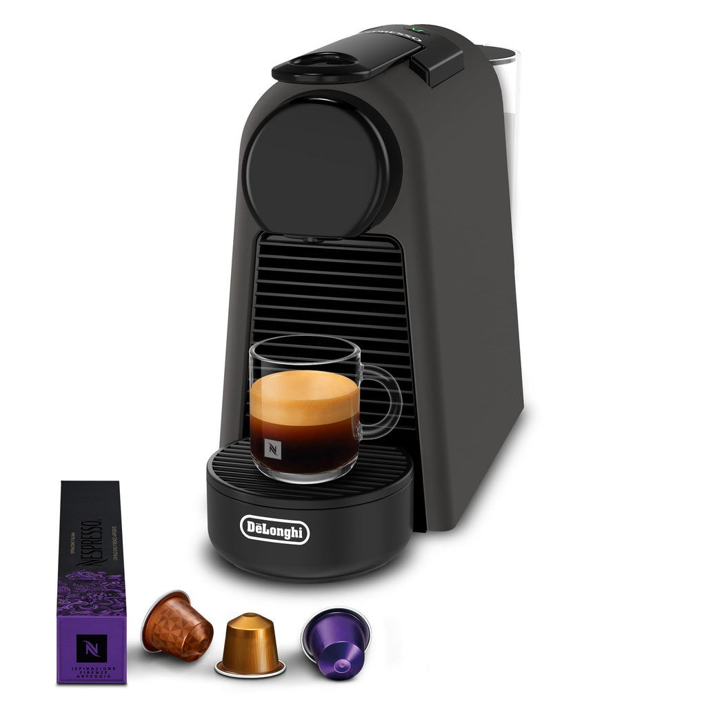 Essenza Mini - Machine à Café à Capsules, Kit de Bienvenue Inclus, Design Compact, Pression 19 Bars, Noir Mat - Delaria Exclusive