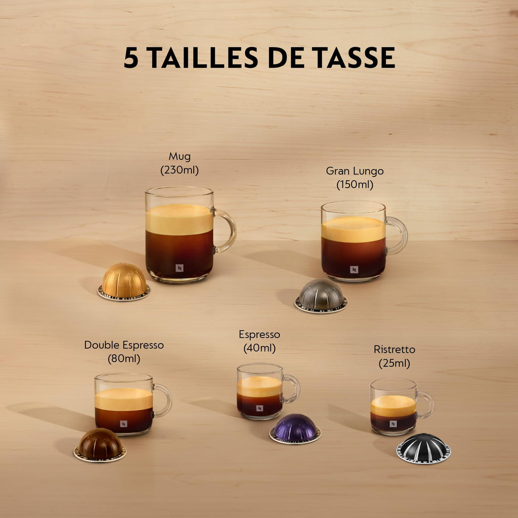 Machine à Café Vertuo Next Blanc, Capsules café Vertuo seulement, Technologie Centrifusion, 5 Tailles de Tasses + Kit de Bienvenue, Design Moderne, Arrêt Automatique, Blanc - Delaria Exclusive