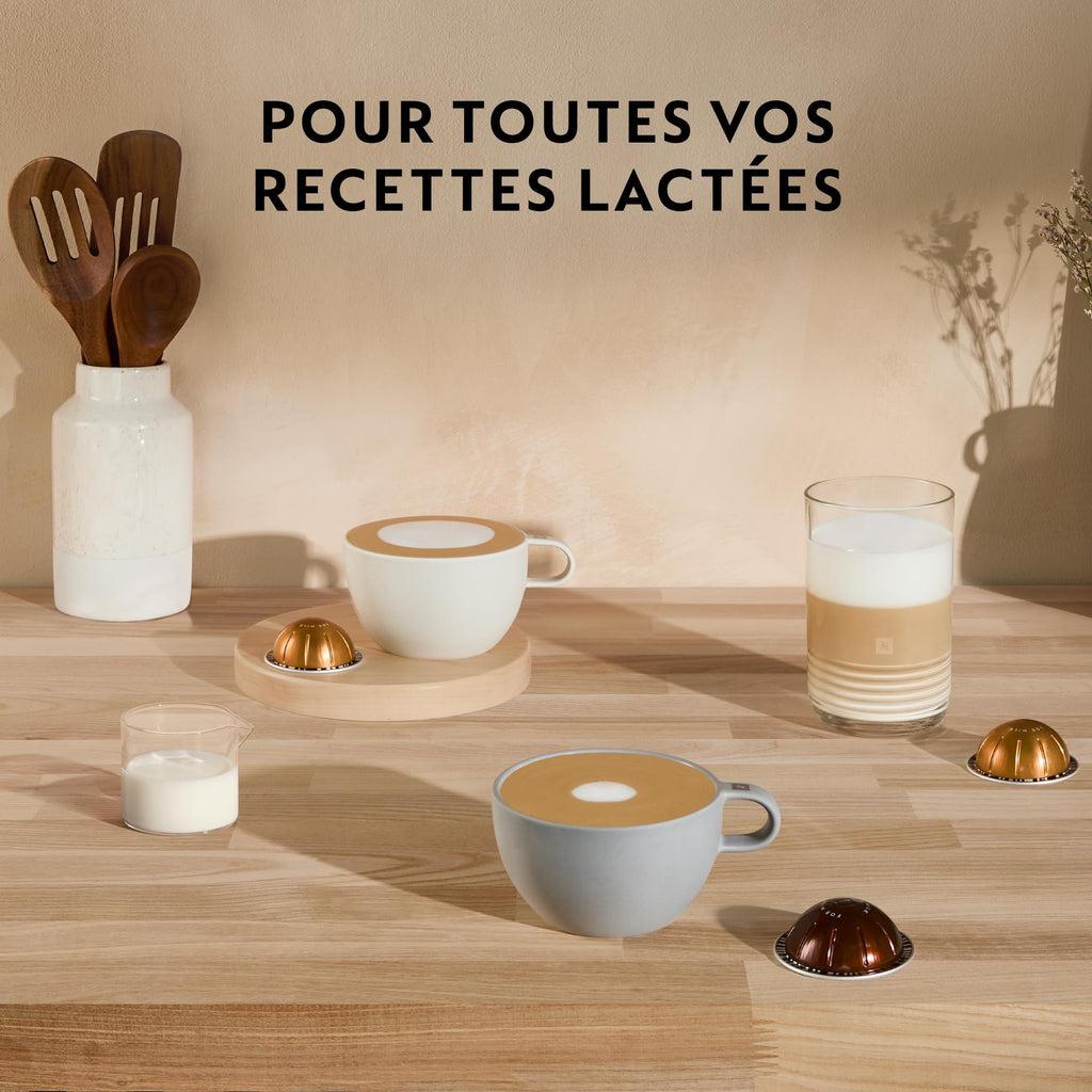 Machine à Café Vertuo Next Blanc, Capsules café Vertuo seulement, Technologie Centrifusion, 5 Tailles de Tasses + Kit de Bienvenue, Design Moderne, Arrêt Automatique, Blanc - Delaria Exclusive